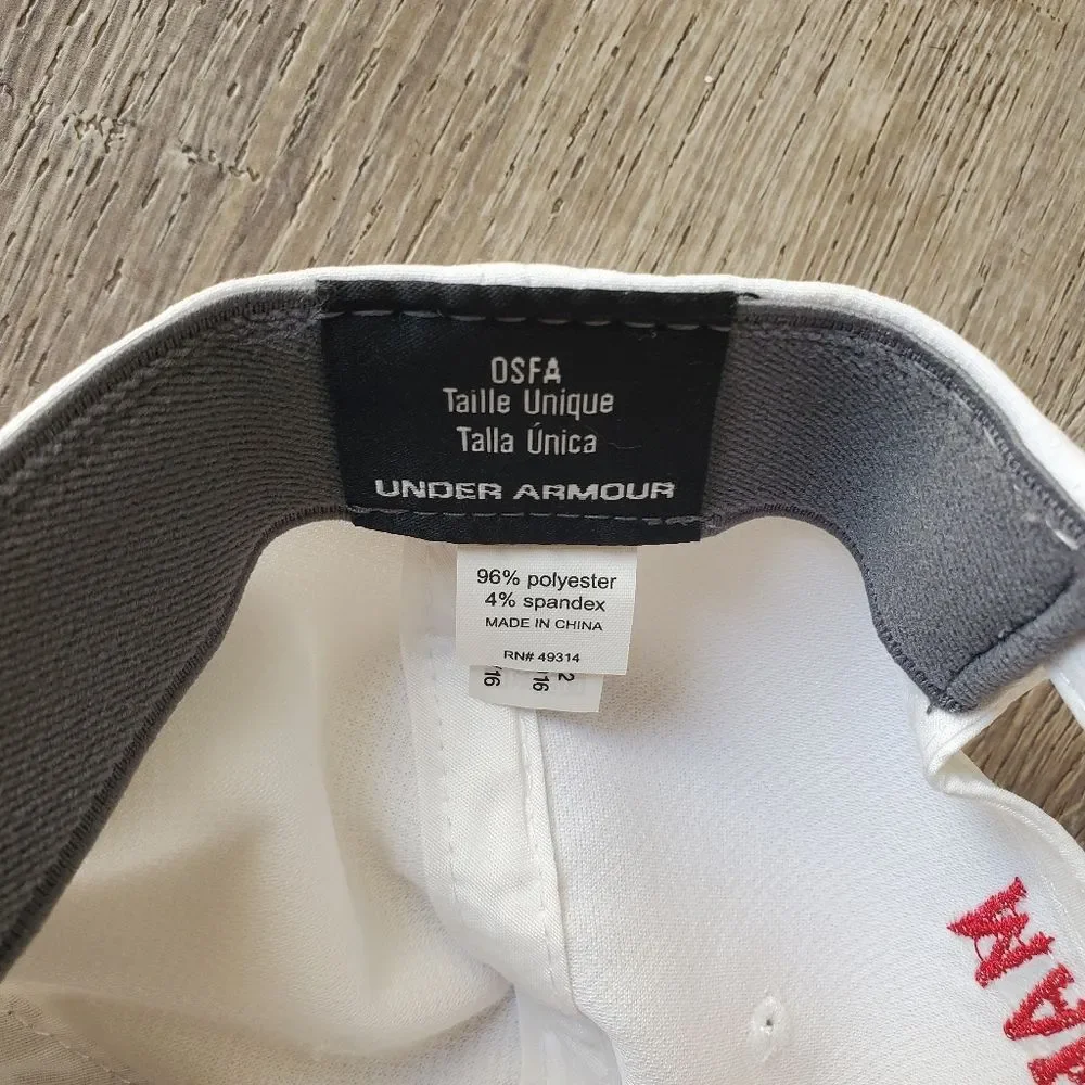 Under Armour MARYLAND OSFM ADJUSTABLE WHITE BASEBALL CAP HAT